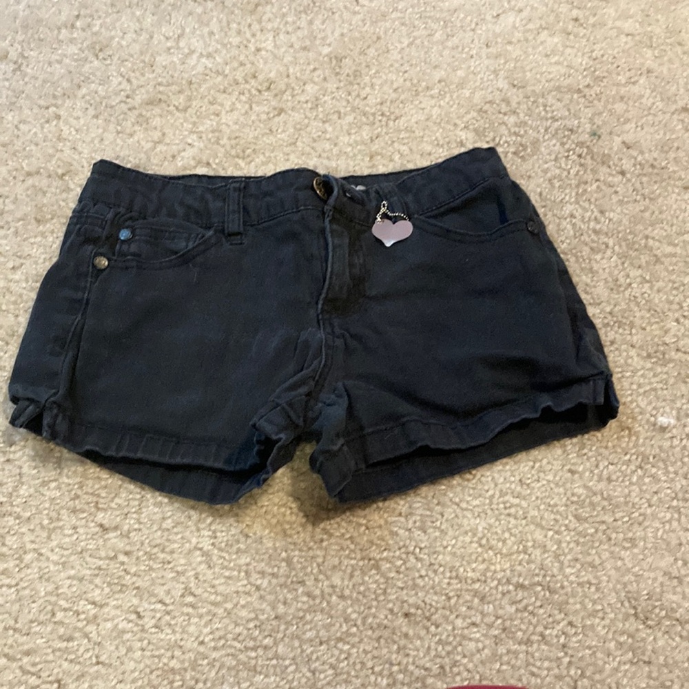 Black jean shorts